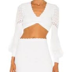 Alexis white textured knit coordinated matching set size medium $900 Retail